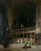 David Dalhoff Neal INTERIOR OF ST MARKS VENICE oil painting